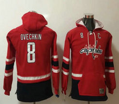 Youth Washington Capitals #8 Alex Ovechkin All Stitched Hooded Sweatshirt