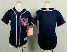 Youth Washington Nationals Blank Navy Blue Authentic stitched MLB jersey