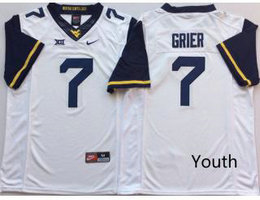 Youth West Virginia Mountaineers #7 Will Grier White Limited Football Jersey