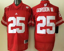 Youth Wisconsin Badgers #25 Melvin Gordon III Red Authentic Stitched College Football Jersey