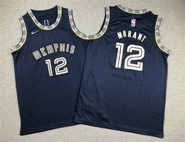 Youth Nike Memphis Grizzlies #12 Ja Morant Navy City NBA jersey