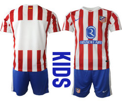 kids 2025-26 Atlético de Madrid Blank home Soccer Club Jersey