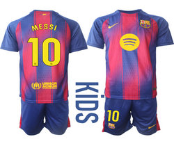 kids 2025-26 Barcelona #10 MESSI home Soccer Club Jersey