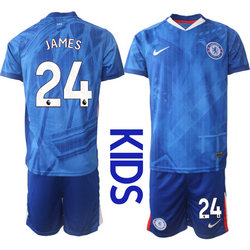 kids 2025-26 Chelsea #24 JAMES Home Soccer Club Jersey