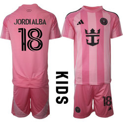 kids 2025-26 Inter Miami CF #18 JORDIALBA Home Soccer Club Jersey