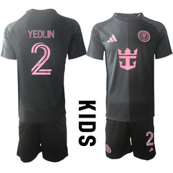 kids 2025-26 Inter Miami CF #2 YEDLIN away Soccer Club Jersey
