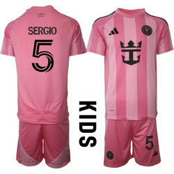 kids 2025-26 Inter Miami CF #5 SERGIO Home Soccer Club Jersey