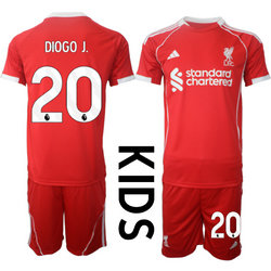 kids 2025-26 Liverpool #20 DIOGO J. home Soccer Club Jersey