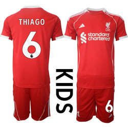 kids 2025-26 Liverpool #6 THIAGO home Soccer Club Jersey