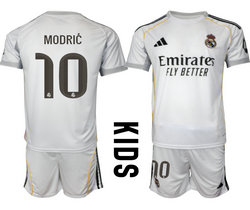 kids 2025-26 Real Madrid #10 MODRIC home Soccer Club Jersey