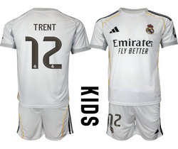 kids 2025-26 Real Madrid #12 TRENT home Soccer Club Jersey
