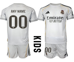kids 2025-26 Real Madrid any name home Soccer Club Jersey