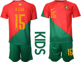 kids Portugal #15 R.LEAO Home goalkeeper soccer jerseys
