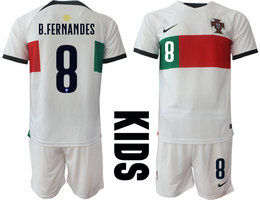 kids Portugal #8 B.FERNANDES Away goalkeeper soccer jerseys