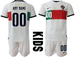kids Portugal any name Away goalkeeper soccer jerseys