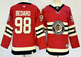 youth Fanatics Chicago Blackhawks #98 Connor Bedard Red Classic Authentic Stitched NHL Jersey